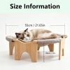尺寸图 Marchul Wooden Elevated Cat Bed Hammock, Raised Breathable Rattan Surface Cat Lounge Bed, Ground Cats Sleeping Bed for Indoor Cat, 21 x 7in